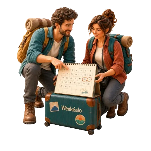 El calendario de Weekéalo con un fin de semana rodeado